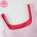 OzalCtree New Spring/Summer Yoga Vest with Chest Pads Spicy Girl Fake Two Contrast Color Fitness Underwear Running Sports Bra for Women. 