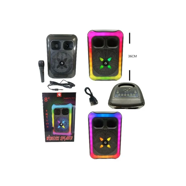 KTS-1727%208%20Inch%20Portable%20Wireless%20Speaker%20with%20Microphone%20-%20Image%203