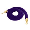 Velvet Stanchion Ropes, Stanchion Queue Line Barrier Rope Velvet Rope, Crowd Control Rope Barrier with Mirror Polished Hooks - Purple, 78.7 inch. 