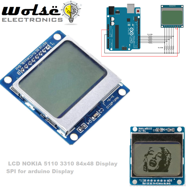 thumbnail image 2 of 84x48 Nokia 5110 LCD Module With Blue Backlight & Adapter PCB (Arduino/Raspberry Pi) 2 of 6