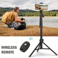 160cm Tripod for Cell Phone Camera Phone Stand Tripod with Remote and Phone Holder Portable Tripod Video Recording. 