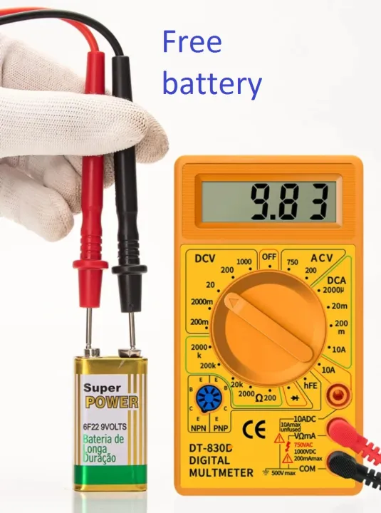 DT830D%20Mini%20LCD%20Digital%20Multimeter%20Voltmeter%20Voltage%20Ampere%20Ohm%20Tester%20DC%20AC%20Ammeter%20Power%20Meter%20Test%20With%20Probe%20Buzzer%20and%20Free%20Battery%20-%20Image%203