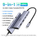 UGREEN USB C Hub, 9-in-1 USB-C Dongle Docking Station, with 4K HDMI RJ45 100W PD 2 USB 3.0 Type C Ports SD TF Card Reader Adapter for MacBook Pro iPad. 