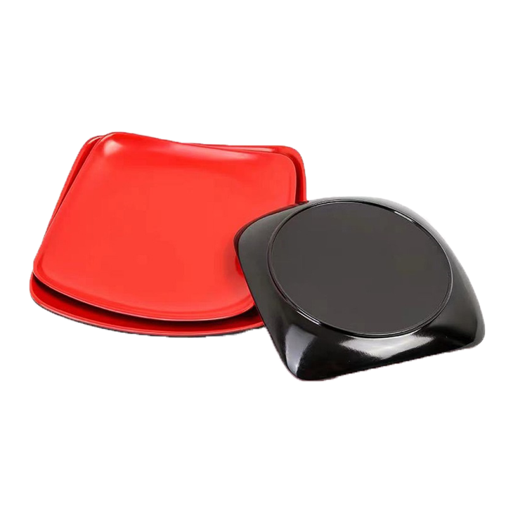 Melamine Red Plates Large (Square shape)