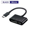 Rojey Micro USB Card Reader OTG Adapter U Disk SD/TF Card Reader for Macbook Smartphone Data Transfer Cable Reader(Black Color). 