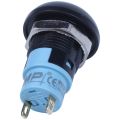 On-Off Latching Waterproof 12mm Push Button Switch SPST 2A IP67, Black. 