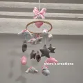 cot mobile for a baby girl, clouds and Stars  Baby cot Mobile. 