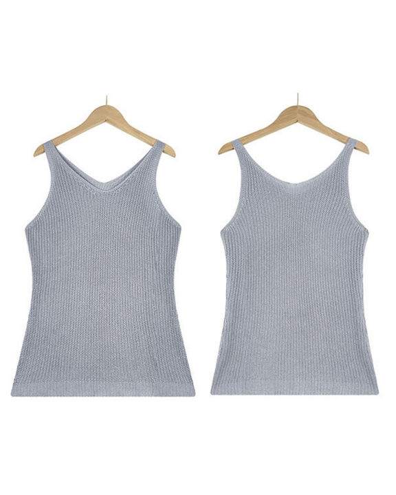 Yfashion%20Women's%20Sweater%20Tanks%20Sleeveless%20V-Neck%20Ribbed%20Slim%20Fit%20Knit%20Vest%20-%20Image%204