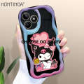 CHOOSE Hontinga for Realme C51 C53 Realme Note 50 Back Cover Cartoon Kuromi Pattern Soft Texture Phone Case Wavy Edge Silicone Cover Affordable. 