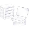 5pcs Small Plastic Containers with Hinged Lids Rectangle Clear Storage Boxes for Card Crafts Learning Supplies Screws Battery. 
