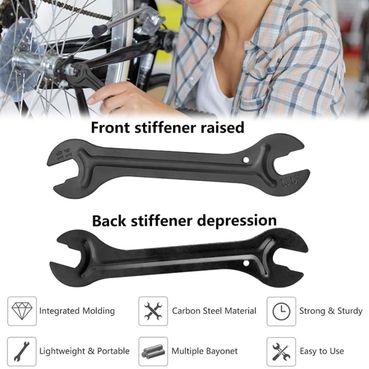 5 PCS Bicycle Cone Spanner Hub Wrench Caon Steel Axle Hub Cone Wrench 13/14/15/16mm Open End Pedal Spanner Repair Tool