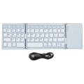 Bluetooth Keyboard Folding Wireless Keypad Touchpad for IOS/Android/ Tablet Mobile Phone Keyboard Easy Install Silver. 