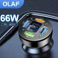66W 4/6Ports USB Car Charger Type C Fast Charging PD Car Chargers Adapter for Iphone Xiaomi Samsung USB Type C Car Phone Charger. 
