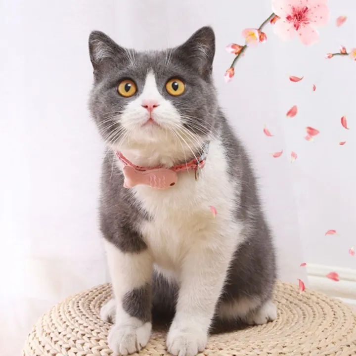 Pet Accessories Decorative Cat Fish Collar Adjustable Soft Cat Fish Necklace Cartoon Pet Striped Collar Birthday Party