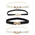 Hot Pearls Buckle Elastic Women Waist Belt Fashion Girls Dress Vintage Thin Belt for Jeans Skirt. 