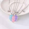 Colorful Heart Necklace for Women Girls 3 s Adjustable Chain Magnet Sequin Heart Butterfly Pendant Necklace Jewelry Accessories. 