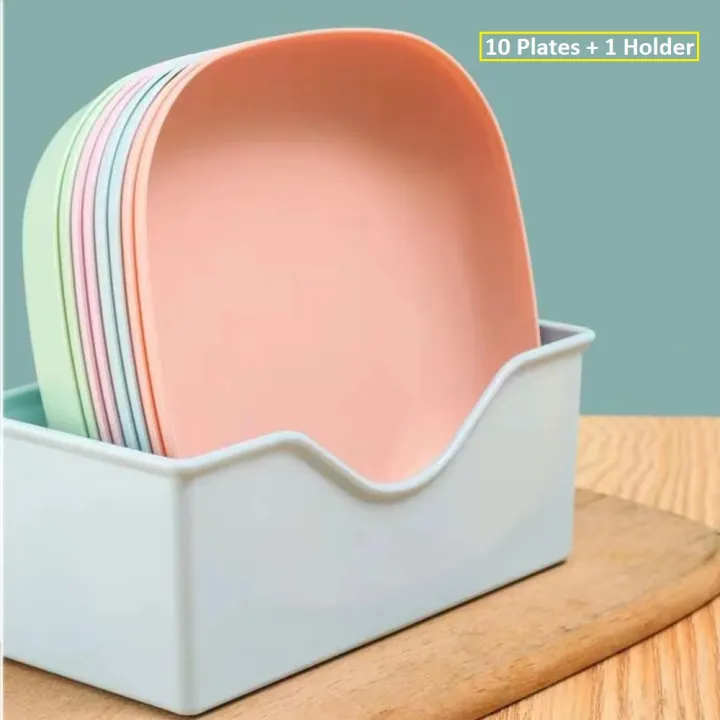 Square%20BPA%20Free%20Plastic%20Serving%20Plates%2010Pcs%20Set%20Snacks%20and%20Salads%20Plate%20Set%20(Set%20of%2010%20Pcs)%20Colorful%20Snacks/Breakfast%20Plate%20with%20Stand%20-%20Image%206