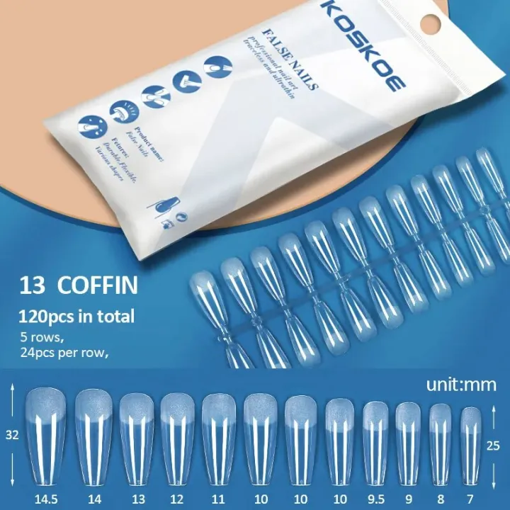 KOSKOE%20120pcs%20Press%20on%20False%20Nails%20Coffin%20Semi-Frosted%20Full%20Cover%20UV%20Gel%20Nail%20soft%20gel%20tips%20Capsule%20Extension%20Manicure%20Tool%20-%20Image%208