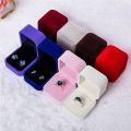 Luxury Square Velvet Ring Box Jewelry Case Storage Organizer Gift Packaging Box Portable Travel Wedding. 