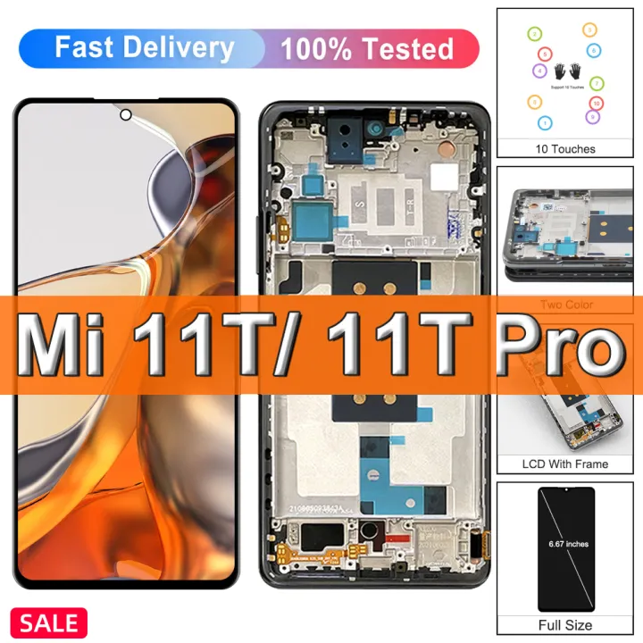 100% Tested 6.67 For Xiaomi Mi 11T Pro LCD 2107113SG Display Touch Screen Digitizer Assembly for Xiaomi 11T Screen replacement