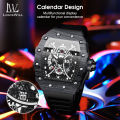 LouisWill Watches Fashion Men Watches Business Casual Wristwatches Silicone Strap Quartz Watch Luminous Watch Skeleton Dial Watch 3ATM Waterproof Watch With Calendar Luminous Pointers. 