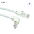 White Cat 6e RJ45 cable CAT6 8pin UTP Side Angled L Shape RJ45 Patch Cord Shape Ethernet Cable 6e Lan Short Cable Gigabit CAT6. 