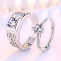Pair Ring  Wedding Ring One Carat  Plated Ring Couple Pair Ring Wedding Props Square. 