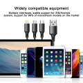 3 In 1 Fast Charging Cable Cord For iPhone Xiaomi Poco Micro USB Type C Charger Cable Multi Port Multiple Usb Charging Wire Line. 