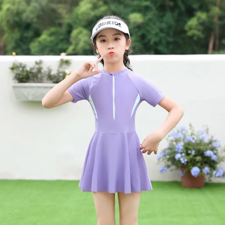 Children's%20Swimsuit%20Girls'%20New%20Middle%20and%20Big%20Children%20Korean%20Style%20Conservative%20Skirt%20Swimsuit%20Hot%20Spring%20Quick-Drying%20Split%20Swimsuit%20Girls'%20-%20Image%206