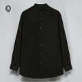Oversized Button Down Mandarin Collar Long Sleeve Shirt – ( XS to 4XL ). 