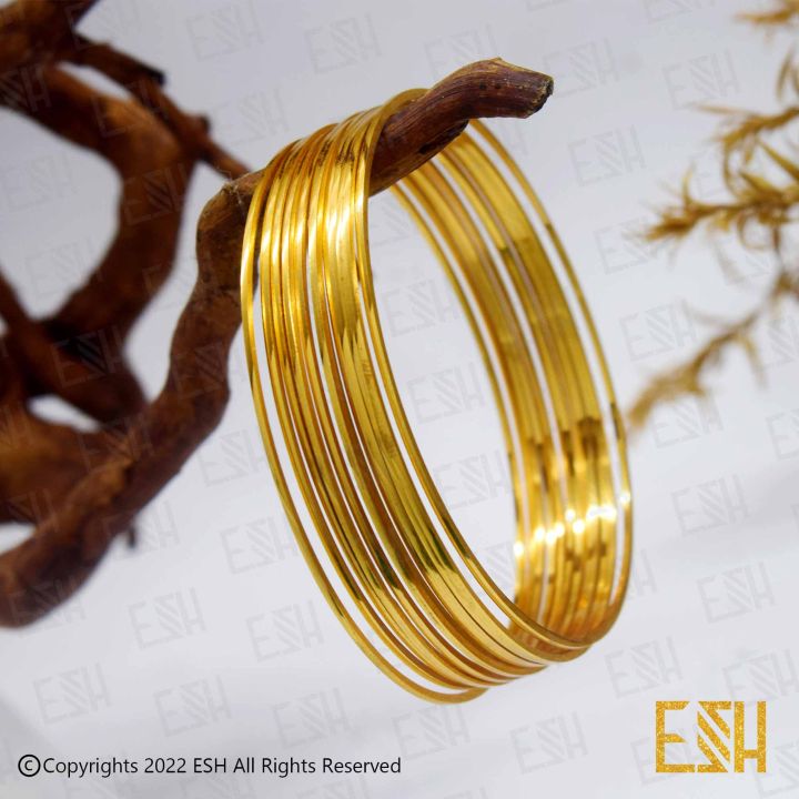 12%20Piece%20Gold%20plated%20Bangal%20Classic%20Round%20Single%20plain%20Bangle%201mm%20Thin%20Very%20Nice%20Bangel%20Wire%20Charm%20Bangles%20for%20Women%20Jewelry%20Gift%20-%20Image%205
