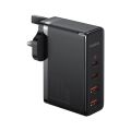 Baseus GaN5 Pro Fast Charger 2C+2U 100W UK Cluster Black (With Mini White Cable Type-C to Type-C 100W(20V/5A) 1m ). 