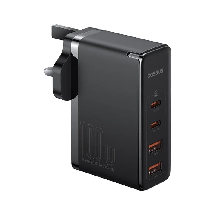 Baseus%20GaN5%20Pro%20Fast%20Charger%202C+2U%20100W%20UK%20Cluster%20Black%20(With%20Mini%20White%20Cable%20Type-C%20to%20Type-C%20100W(20V/5A)%201m%20)%20-%20Image%203