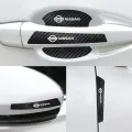 【Miga Plaza】8PCS/Set For Nissan carbon fiber luminous film stickers universal Car door bowl hand buckle anti-scratch protection cover fit Nissan all model Serena c27 vanette c22 Sentra gtr n16 grand xtrail livina Almera trail Serena etc.,. 