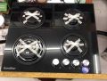 4 Burner Black Tempered Glass Gas Cooker Hob. 