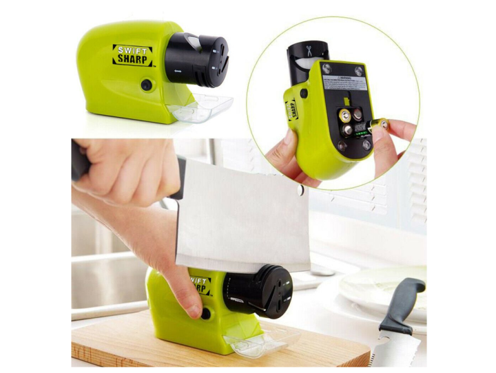 Swifty Sharp Cordless Motorized Knife Blade Sharpener Green Swift Sharp Smart Blade Knife Sharpener