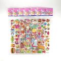 12 Sheets/Pack Cartoon Cake Candy Ice Cream Pattern Stickers Toy Kids Scrapbooking Bubble PVC 3D Kawaii Sticker For Girls Gift. 