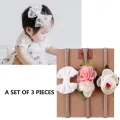 3Pcs Lace Flower Baby Headband Turban Kids Newborn Girl Bows Headbands Infant Toddler Hair Bands Haarband Baby Hair Accessories. 