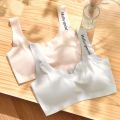 Ge Xue Yu Seamless Ice Silk Girl's Underwear Student Summer Sports Vest Type No Steel Ring Bra Vest Thin. 