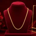 Singapore Fox Chain Necklace for Girls Boys Gold Plated 3mm Chain Jewelry 18 Inch 24 Inch. 