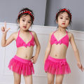 Yfashion 2 Pieces Girls Cotton Split Swimsuit Multi-color Sweet Cute Bikini Swimwear For 0-2 Years Old Kids. 