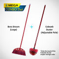 Broom large bens sweeper with cobweb dust removing long adjustable handle brush, 2 super items in one COMBO pack. 