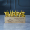 Happy Birthday Metallic Letter Candle Cake Topper - Gold / Silver. 