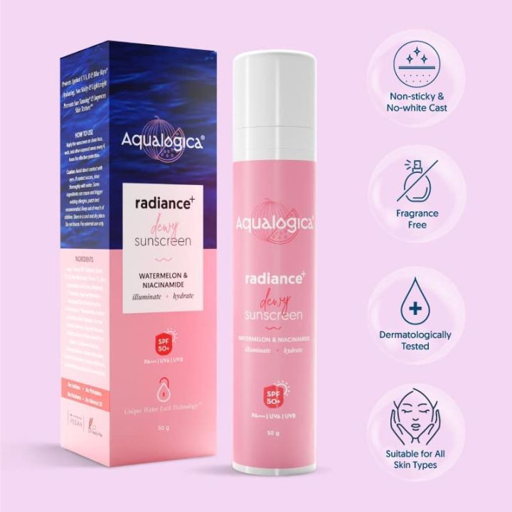 Aqualogica%20Radiance+%20Dewy%20Sunscreen%20SPF%2050%20PA+++%2050g%20-%20With%20Watermelon%20&%20Niacinamide%20for%20Radiant%20Skin%20-%20Deep%20Moisturization,%20Protects%20from%20UVA/B%20for%20Men%20&%20Women%20-%20Image%206