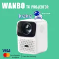 WANBO T4 Projectors (Auto Focus + Auto Keystone) Native 1080P Full HD 4K HDR, Official Android 9.0 | 450 ANSI Lumens | Dust Proof Engine | Dual Wifi-6G| Bluetooth | 1GB RAM 16GB eMMC. 