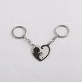 2PCS/Set Yin Yang Cats Couple Keychains Love Heart Round Stainless Steel Pendants Key Chain Valentine's Day Gift. 