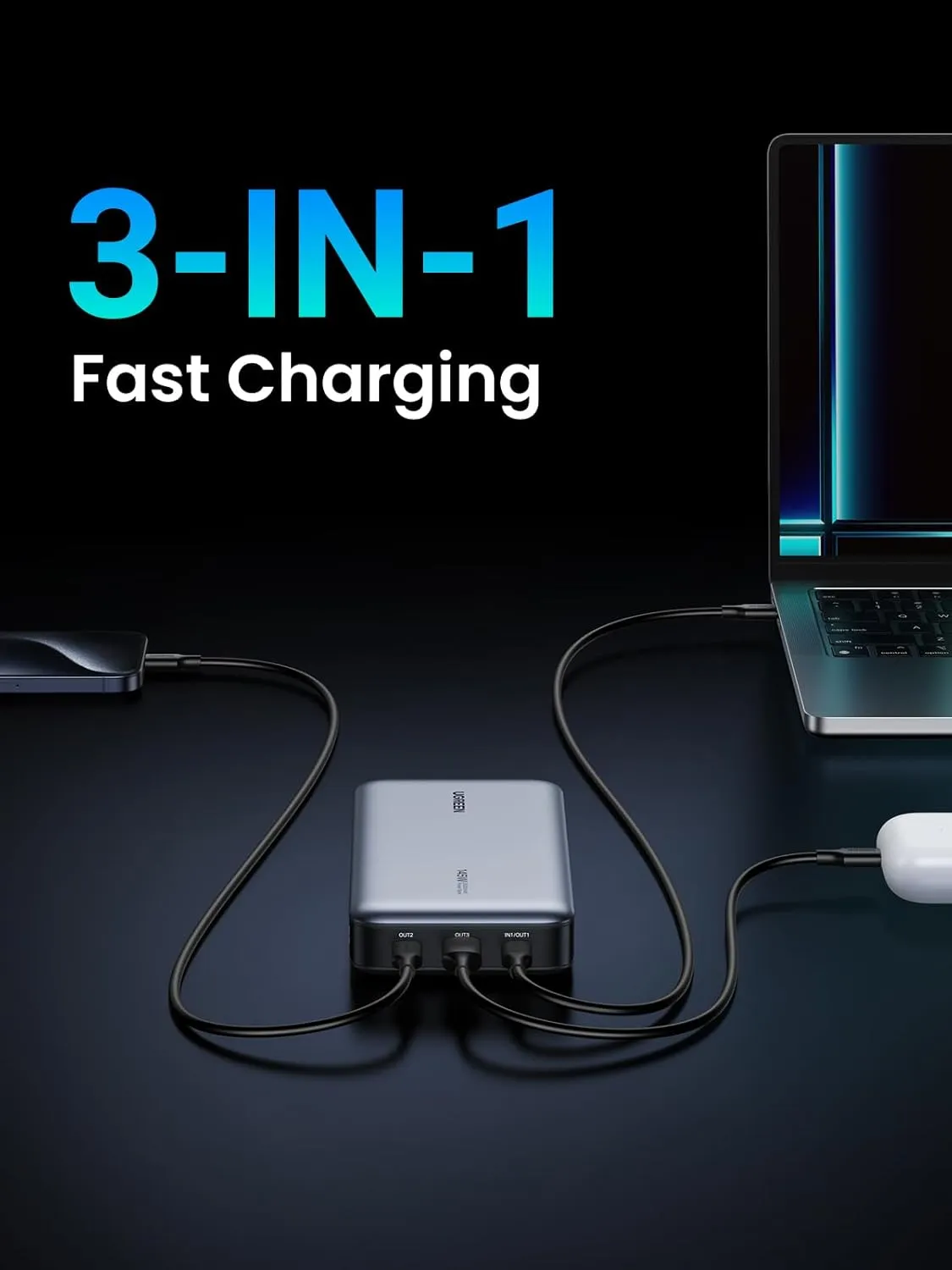 UGREEN Power Bank 25,000mAh 145W Laptop Portable Charger, Nexode 3-Port USB C PD Battery Pack, for MacBook Pro/Air, Dell XPS, iPhone 16/15/14, Galaxy S24, Steam Deck, iPad, and More 2