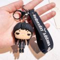 【HOT】 Horror Wednesday Addams Silicone Keychain Toy Thing Hand Home Decor Keychain Doll Schoolbag Pendant Halloween Toy Costume Props. 