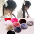 1pc Autumn and Winter seosons Women Girls Sweet Colors Soft Elastic Hair Bands Lady Faux Fur Scrunchies Rubber Bands Female Hair Accessories. 