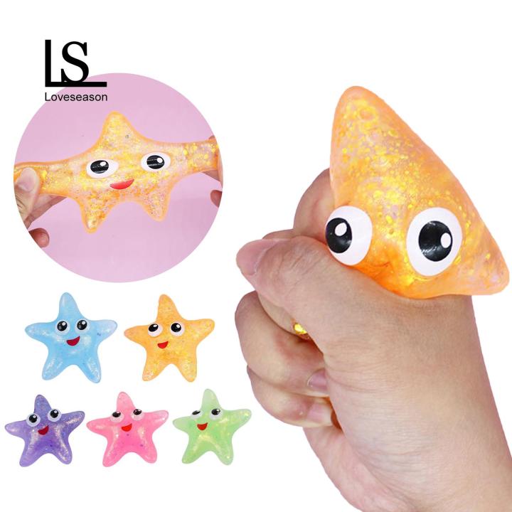 Loveseason Starfish Squeeze Toy Shine Sequins Creative Squishes Decompression Toy